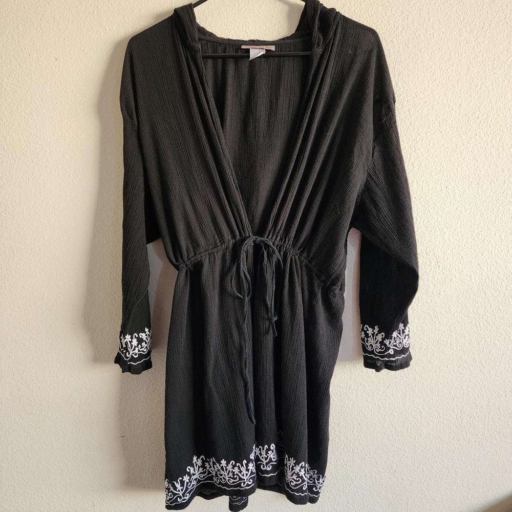 Peppermint Bay cotton long-sleeved Tie Front Cardigan 1x